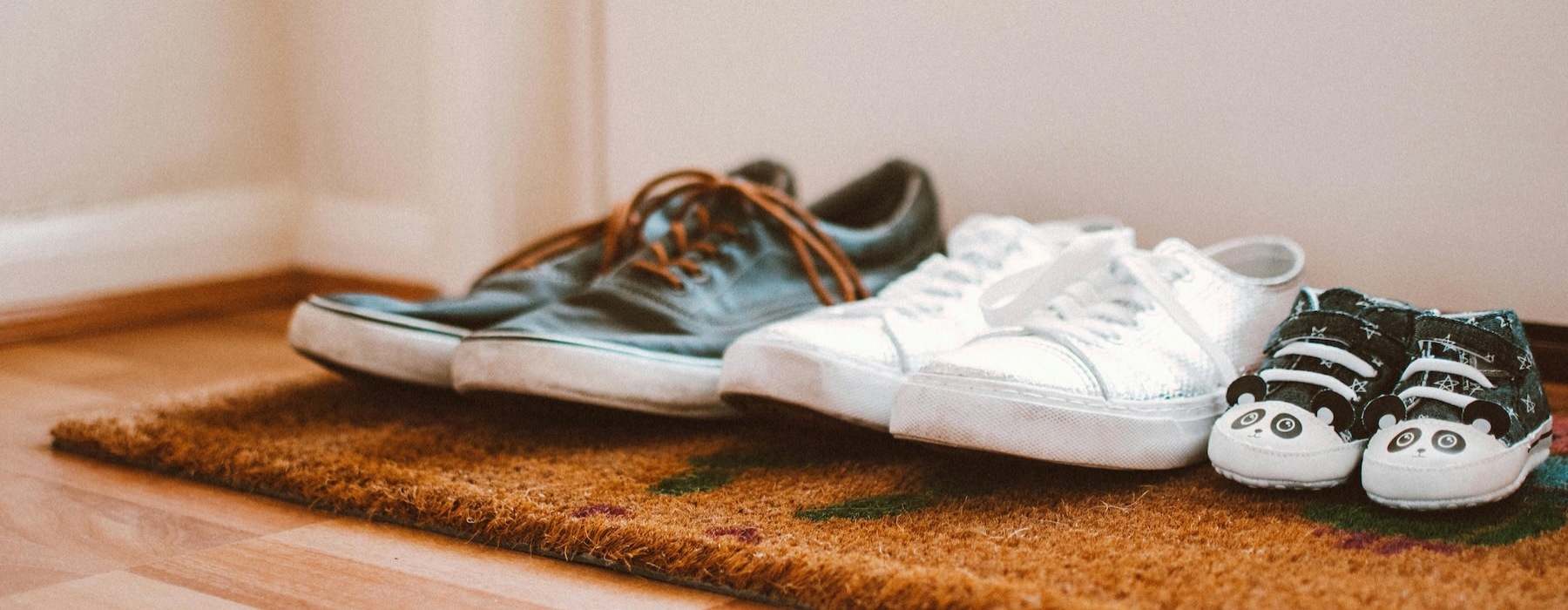 a pair of shoes on a carpet